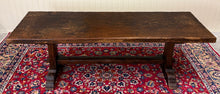 Load image into Gallery viewer, Antique French Country Farm Dining Table Farmhouse Trestle Base Oak early 19th c