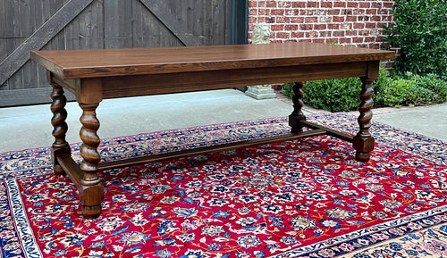 Antique French Dining Table Farmhouse Farm Barley Twist Oak 82.5