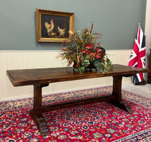 Load image into Gallery viewer, Antique French Country Farm Dining Table Farmhouse Trestle Base Oak early 19th c