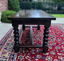 Load image into Gallery viewer, Antique French Dining Table Breakfast Table Barley Twist Dark Oak Drawers 1930s