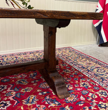 Load image into Gallery viewer, Antique French Country Farm Dining Table Farmhouse Trestle Base Oak early 19th c