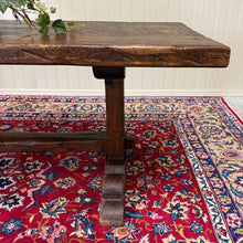 Load image into Gallery viewer, Antique French Country Farm Dining Table Farmhouse Trestle Base Oak early 19th c