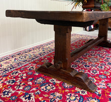 Load image into Gallery viewer, Antique French Country Farm Dining Table Farmhouse Trestle Base Oak early 19th c