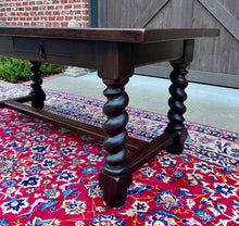 Load image into Gallery viewer, Antique French Dining Table Breakfast Table Barley Twist Dark Oak Drawers 1930s