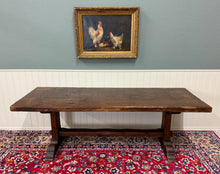Load image into Gallery viewer, Antique French Country Farm Dining Table Farmhouse Trestle Base Oak early 19th c