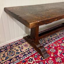 Load image into Gallery viewer, Antique French Country Farm Dining Table Farmhouse Trestle Base Oak early 19th c