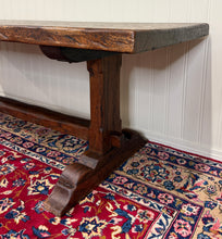 Load image into Gallery viewer, Antique French Country Farm Dining Table Farmhouse Trestle Base Oak early 19th c