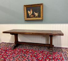 Load image into Gallery viewer, Antique French Country Farm Dining Table Farmhouse Trestle Base Oak early 19th c