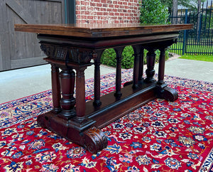 Antique French Dining Table Draw Leaf Altar Table Carved Oak SUPERB Mid-19th C