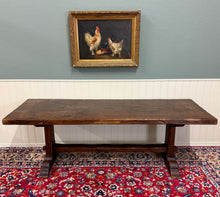 Load image into Gallery viewer, Antique French Country Farm Dining Table Farmhouse Trestle Base Oak early 19th c