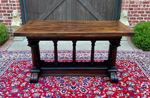 Antique French Dining Table Draw Leaf Altar Table Carved Oak SUPERB Mid-19th C