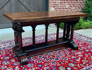 Antique French Dining Table Draw Leaf Altar Table Carved Oak SUPERB Mid-19th C