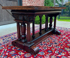 Antique French Dining Table Draw Leaf Altar Table Carved Oak SUPERB Mid-19th C