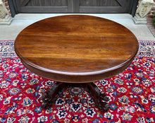 Load image into Gallery viewer, Antique French Round Game Card Dining Table Pedestal Oak HUNT Renaissance 19thC