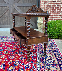 Antique French Sideboard Server Console Sofa Table Barley Twist Tiger Oak 19C