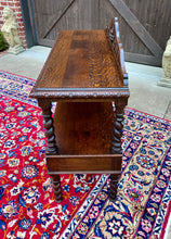 Load image into Gallery viewer, Antique French Sideboard Server Console Sofa Table Barley Twist Tiger Oak 19C