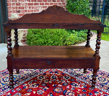 Load image into Gallery viewer, Antique French Sideboard Server Console Sofa Table Barley Twist Tiger Oak 19C