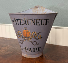 Load image into Gallery viewer, Antique French Zinc Grape Hod Wine Cellar Harvest Bucket Basket Planter c. 1900