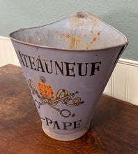 Load image into Gallery viewer, Antique French Zinc Grape Hod Wine Cellar Harvest Bucket Basket Planter c. 1900