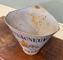 Load image into Gallery viewer, Antique French Zinc Grape Hod Wine Cellar Harvest Bucket Basket Planter c. 1900