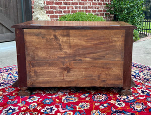 Antique English Trunk Chest Blanket Box Storage Coffer Oak Knight c. 1900-1920