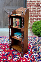 Load image into Gallery viewer, Antique English Bookcase Bookshelf Display Cabinet Barley Twist Honey Oak c1920s