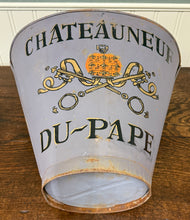 Load image into Gallery viewer, Antique French Zinc Grape Hod Wine Cellar Harvest Bucket Basket Planter c. 1900
