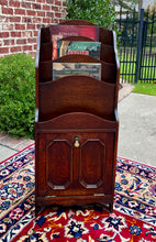 Load image into Gallery viewer, Antique English Book Magazine Rack Bookshelf Oak PETITE Storage Cabinet c. 1920s