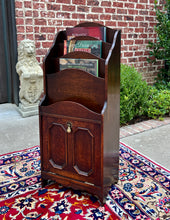 Load image into Gallery viewer, Antique English Book Magazine Rack Bookshelf Oak PETITE Storage Cabinet c. 1920s