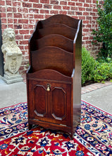 Load image into Gallery viewer, Antique English Book Magazine Rack Bookshelf Oak PETITE Storage Cabinet c. 1920s