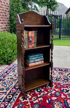 Load image into Gallery viewer, Antique English Bookcase Bookshelf Display Cabinet Oak Barley Twist c1920s