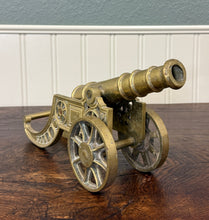 Load image into Gallery viewer, Vintage English Brass Minature Model Cannon &amp; Carriage