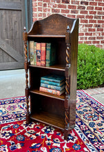 Load image into Gallery viewer, Antique English Bookcase Bookshelf Display Cabinet Oak Barley Twist c1920s