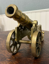 Load image into Gallery viewer, Vintage English Brass Minature Model Cannon &amp; Carriage