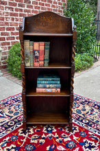 Load image into Gallery viewer, Antique English Bookcase Bookshelf Display Cabinet Oak Barley Twist c1920s