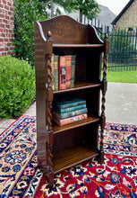 Load image into Gallery viewer, Antique English Bookcase Bookshelf Display Cabinet Oak Barley Twist c1920s