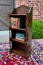 Load image into Gallery viewer, Antique English Bookcase Bookshelf Display Cabinet Oak Barley Twist c1920s