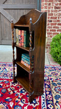 Load image into Gallery viewer, Antique English Bookcase Bookshelf Display Cabinet Oak Barley Twist c1920s