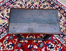 Load image into Gallery viewer, Antique English Footstool Bench Joint Stool Turned Leg Oak Pegged c. 1900