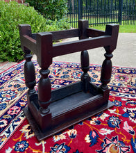 Load image into Gallery viewer, Antique English Footstool Bench Joint Stool Turned Leg Oak Pegged c. 1900