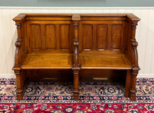 Load image into Gallery viewer, Antique French Church Pew Bench Double Seat Oak
