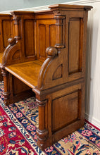 Load image into Gallery viewer, Antique French Church Pew Bench Double Seat Oak