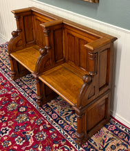 Load image into Gallery viewer, Antique French Church Pew Bench Double Seat Oak