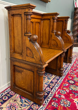 Load image into Gallery viewer, Antique French Church Pew Bench Double Seat Oak