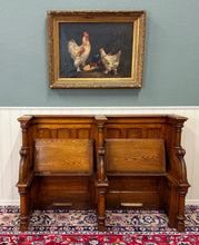 Load image into Gallery viewer, Antique French Church Pew Bench Double Seat Oak