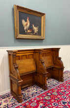 Load image into Gallery viewer, Antique French Church Pew Bench Double Seat Oak