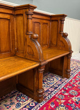 Load image into Gallery viewer, Antique French Church Pew Bench Double Seat Oak