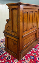 Load image into Gallery viewer, Antique French Church Pew Bench Double Seat Oak
