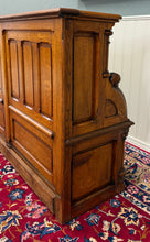 Load image into Gallery viewer, Antique French Church Pew Bench Double Seat Oak