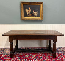 Load image into Gallery viewer, Antique English Country Farm Dining Breakfast Table Farmhouse 75" Wide Oak 19thC